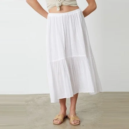 Cotton Gauze Skirt (White)