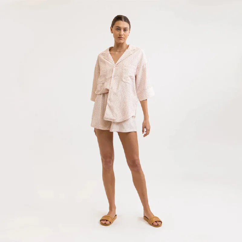 Geo Tie Front Short (Peach Parfait)