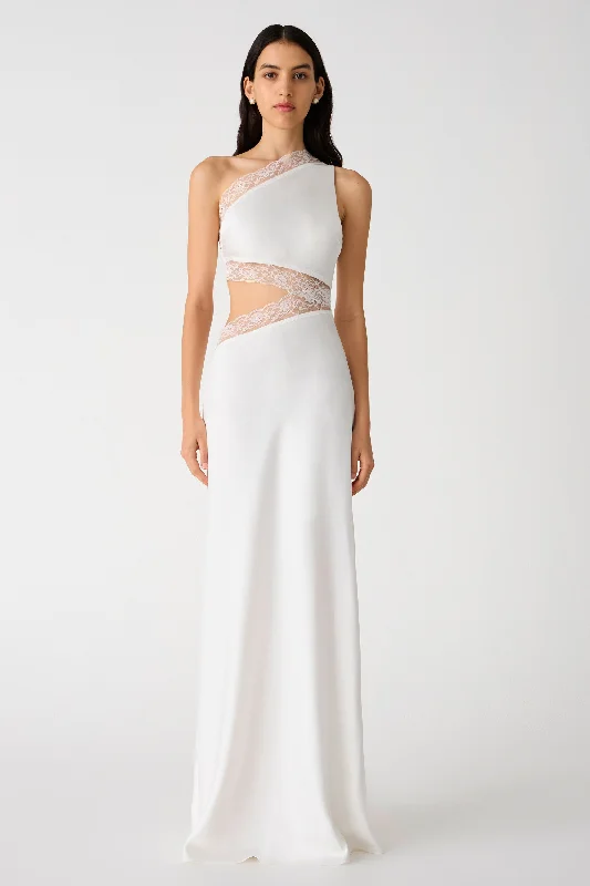 Misha Jillian Satin Gown - Ivory