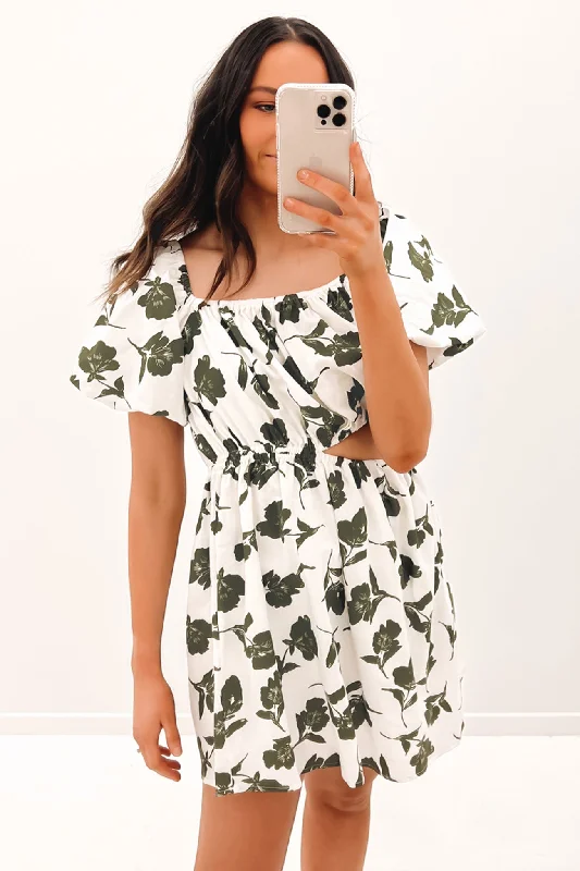 Lili Mini Dress White Floral