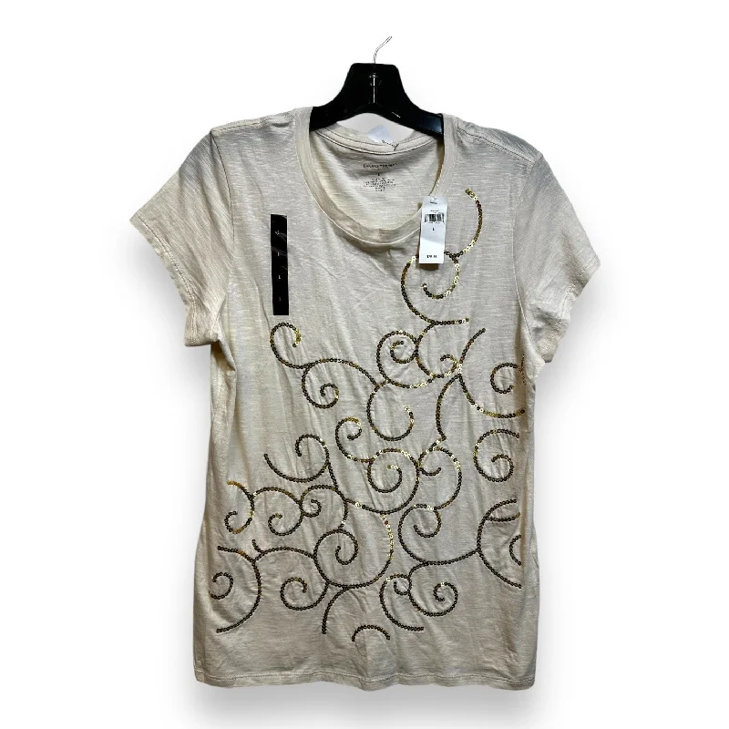 Top Short Sleeve By Banana Republic In Cream, Size: L