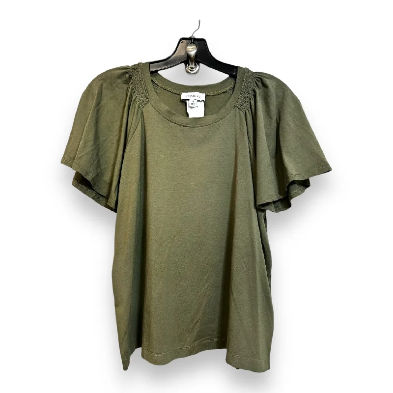 Top Short Sleeve By Evereve In Green, Size: M