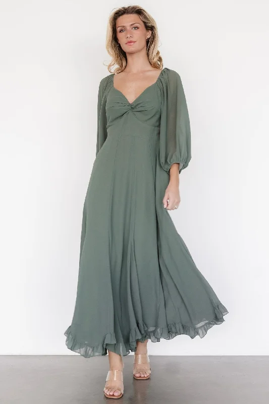 Estefania Maxi Dress | Dark Sage