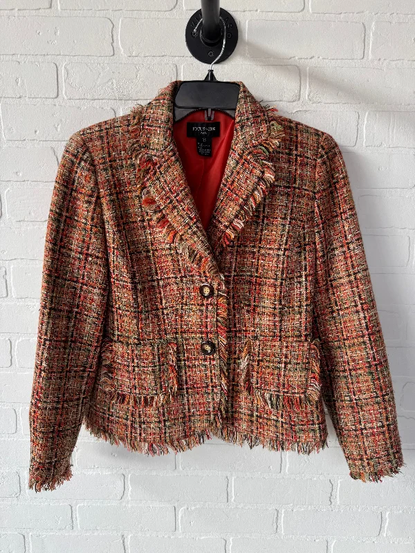 Blazer By Focus 2000 In Brown & Orange, Size: Xsp