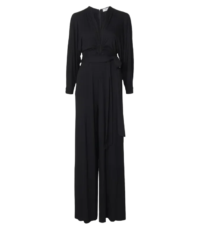 Diane Von Furstenberg Black DVF Aurelia Jumpsuit UK M