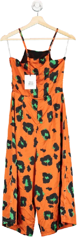 Glamorous Orange Leopard Printed JUMPSUIT UK 8