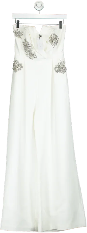 Karen Millen White Strapless Jumpsuit UK 6