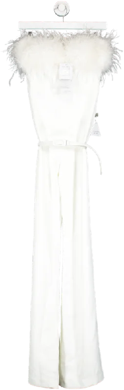 Nadine Merabi White Colette Jumpsuit UK 8