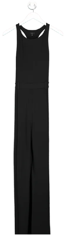 NBD Black Wide Leg Jumpsuit With Side Zip With Open Back UK S