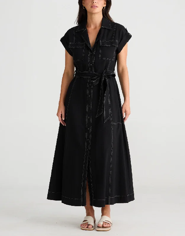 Portia Midi Dress - Black