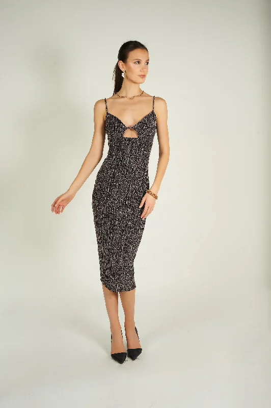 Robe midi brillante - CD3982 - (E-A15)