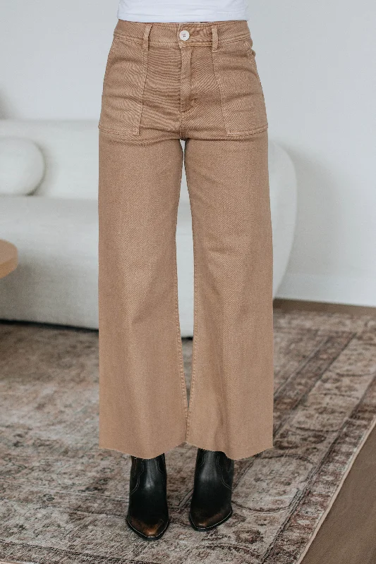 Chasity Wide Leg Pants - Khaki